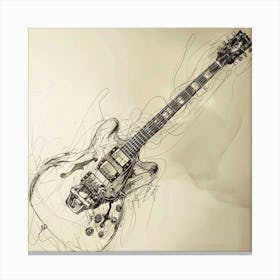 Guitar Drawing Canvas Print