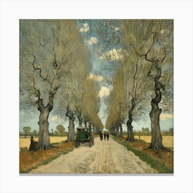 The Large Plane Trees Road Menders At Saint Rmy 1889 V 2 Canvas Print