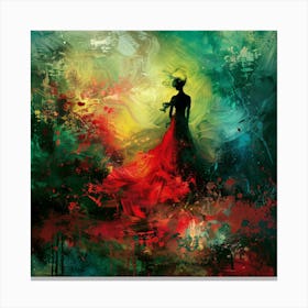 Woman In Red Dress 2 Canvas Print