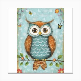 Whimsical Owl Dreamland Print Art Canvas Print