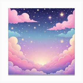 Sky With Twinkling Stars In Pastel Colors Square Composition 213 Canvas Print