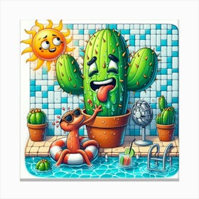 Cactus In The Pool Stampe su tela