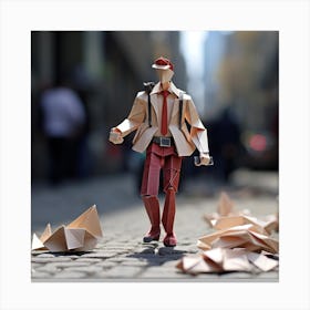 Origami Urban Photographer Canvas Print