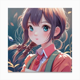 Very Cute Anime Photo Painting Cinematic Fa Canvas Print