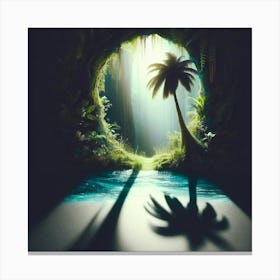 Palm Tree In The Jungle Canvas Print