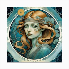 Art Nouveau Girl 2 30x30in 8280x8280px 18 Canvas Print