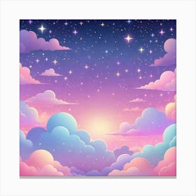Sky With Twinkling Stars In Pastel Colors Square Composition 311 Canvas Print