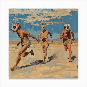 Men Running Desert 3 Fy S Canvas Print