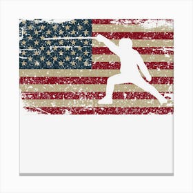 Fencer American Flag I Proud Fencing Gift Idea Canvas Print