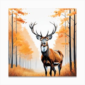 Deer In The Woods 1 Canvas Print