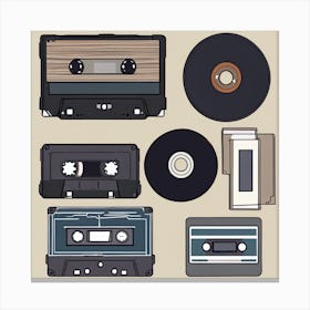 Cassettes And Cds Canvas Print