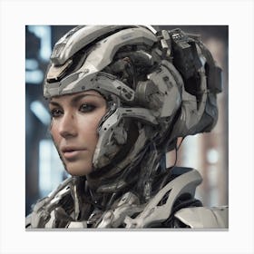 Woman In A Futuristic Suit 1 Canvas Print