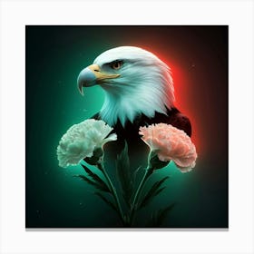 Eagle With Flowers Canvas Print