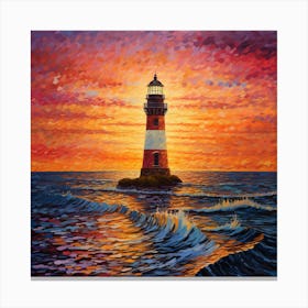 Sunset Lighthouse 4 Canvas Print