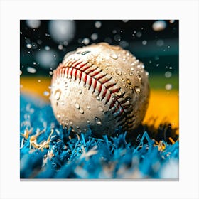 Baseball In The Rain 1 Canvas Print