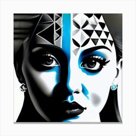 Woman With A Blue Face Canvas Print