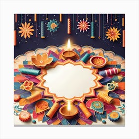Diwali Greeting Card 6 Canvas Print