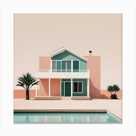 House By The Pool Canvas Print