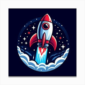 Rocket Ship In Space 4 Canvas Print