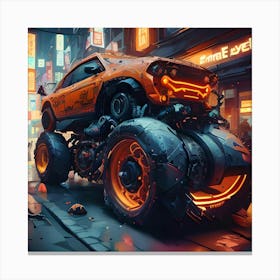 Pumpkin Car (Cyberpunk37) Canvas Print