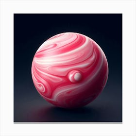 Pink Marble Sphere 1 Canvas Print