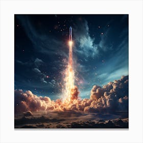 Space Rocket Launch Canvas Print
