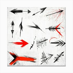 Abstract Hand Drawn Arrows And Pointers Set Collection Positioned At Various Angles Across The Canv (7) Canvas Print