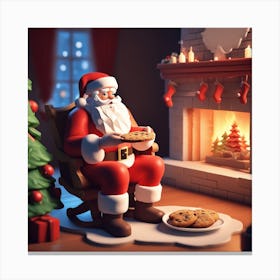 Santa Claus Eating Cookies 19 Canvas Print