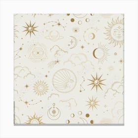 Gold Starry Sky Canvas Print