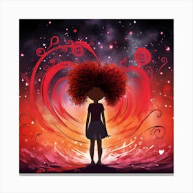 Girl With Afro Canvas Print