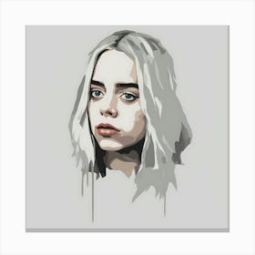 Portrait Of A Girl with grey hair Canvas Print