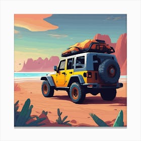 Jeep In The Desert 10 Canvas Print