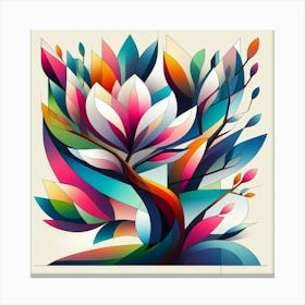 Abstract modernist Magnolia tree 1 Canvas Print
