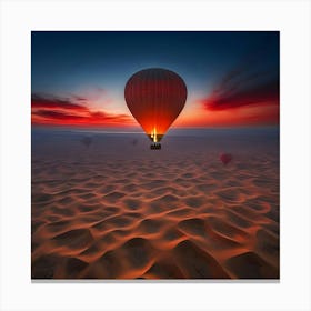 Hot Air Balloon In The Desert Canvas Print