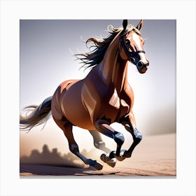 Horse Running In The Desert 1 Canvas Print