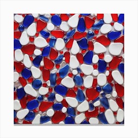 Red and blue and white glass pattern Canvas Print
