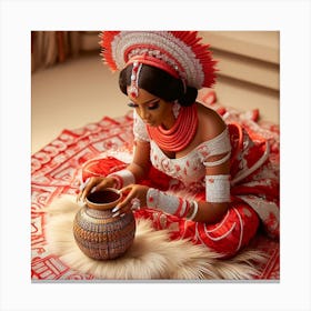 Nigerian Woman In Traditional Dress Canvas Print