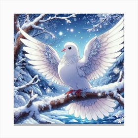 Dove In Winter Canvas Print