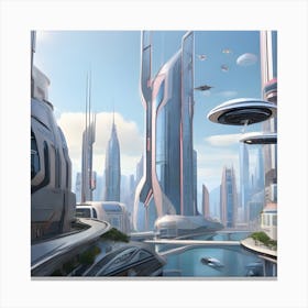 Futuristic City Canvas Print