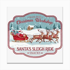 Santa'S Sleigh Ride Canvas Print