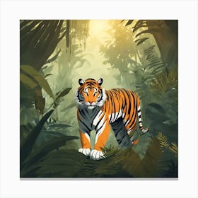 Tiger In The Jungle 9 Canvas Print