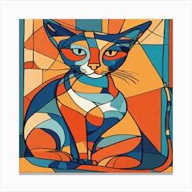 Abstract Cat Painting Canvas Print