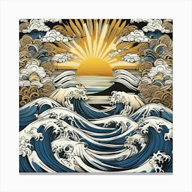 Sun over sea Canvas Print