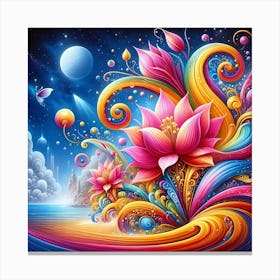 Lotus Flower Painting 4 Canvas Print