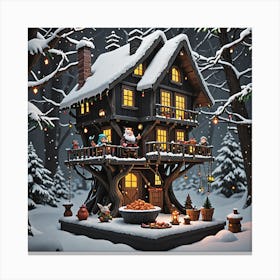 Christmas Tree House Canvas Print