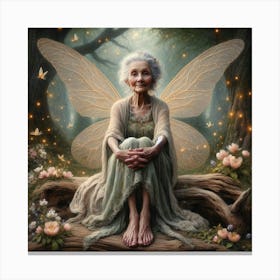 Old Lady With Wings Canvas Print