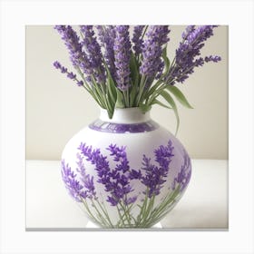 Lavender Flowers In A Vase Canvas Print