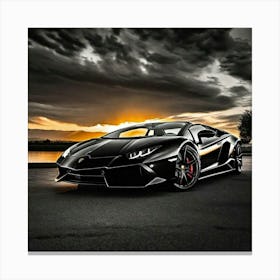 Sunset Lamborghini 14 Canvas Print