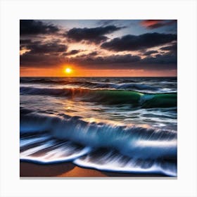 Sunset At The Beach 111 Canvas Print