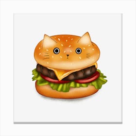 Hamburger Cat Canvas Print